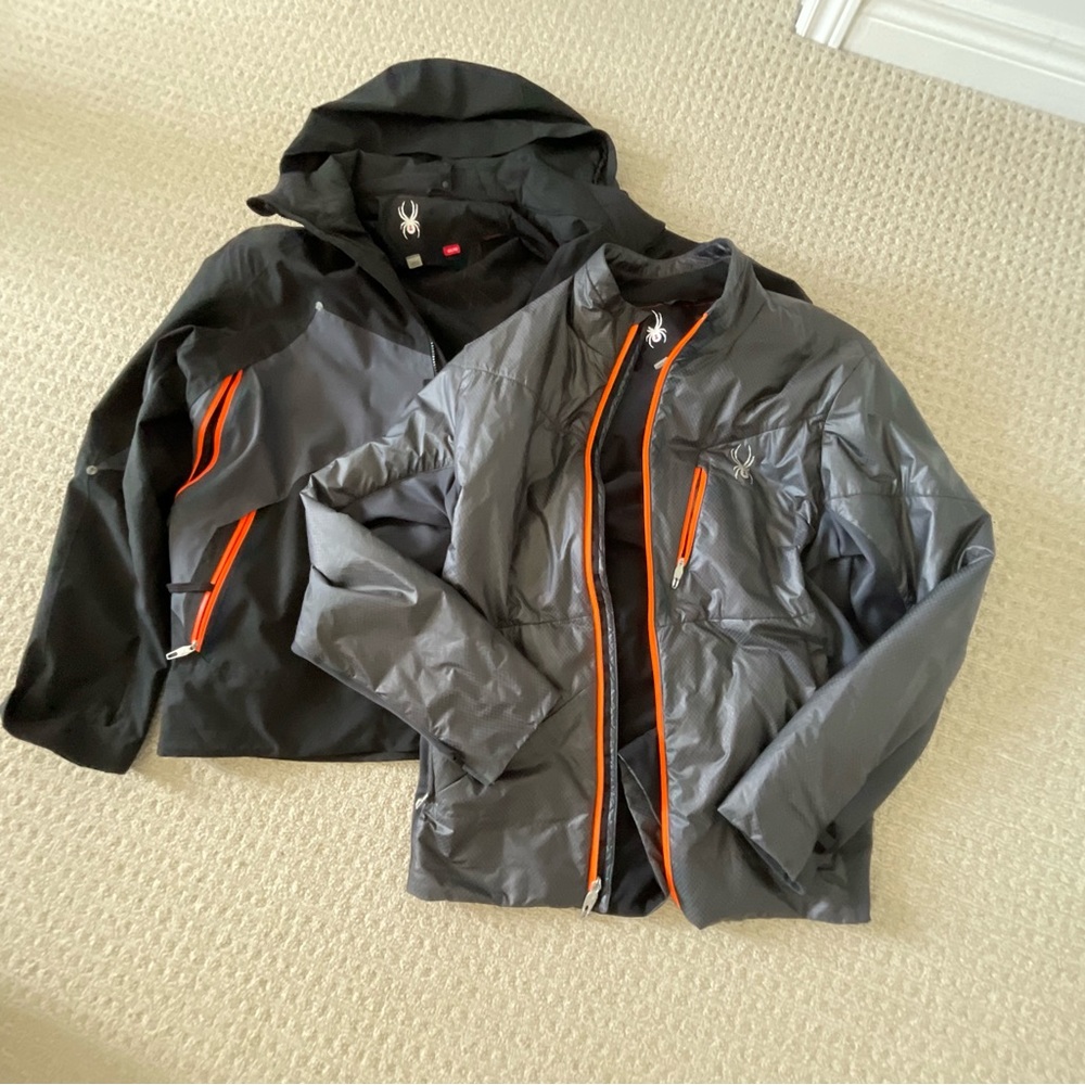 Mens Authentic Spyder 2 PC jacket euc size XXL